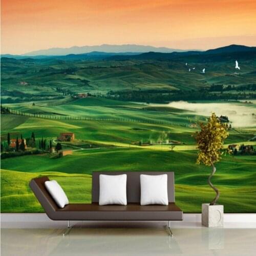 Drop Shipping Photo Wallpaper Naked Eye 3D Grassland Landscape TV Background Wall Mural Restaurant Corridor Decorative Wallpaper