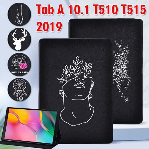 For Samsung Galaxy Tab A 10.1" 2019 Tablet Adjustable Folding Stand Cover for SM-T510/T515 Protective Case + Free Stylus