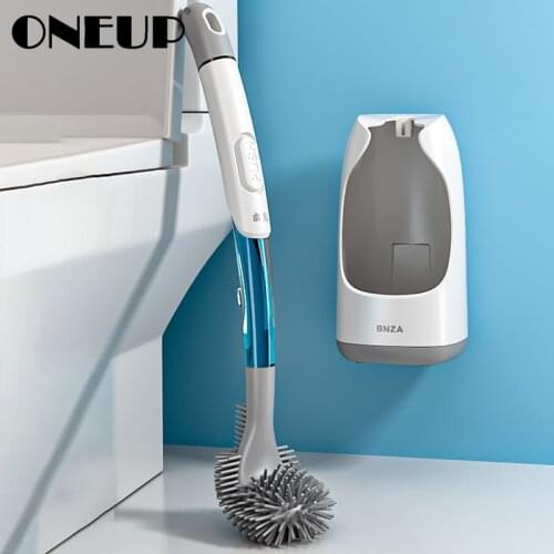 ONEUP TPR Toilet Brush No Dead Ends Cleaning Tools For WC Bathroom Accessories Handle Add Liquid Toilet Brush Sets Washing Tools