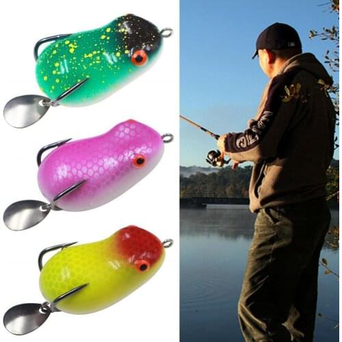 13.2g 5cm Silicone Artificial Frog Lure Colorful Reflective Soft Fishing Baits Frog Floating Weedless Ray Frog Bait for Outdoor