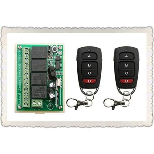 DC12V 4CH RF Wireless Remote Control System teleswitch 2* transmitter +1* receiver universal gate remote control /radio receiver
