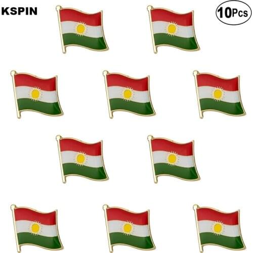 KURDISTAN Flag Lapel Pin Flag badge Brooch Pins Badges 10Pcs a Lot