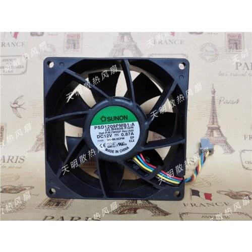 SUNON PSD1209PMB1-A (2).B4508.F.GN DC 12V 0.87A 90X90X38mm Server Cooling Fan