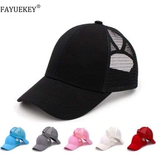 2020 Hip Hop Hats Fashion Baseball Cap Ponytail Snapback Messy Bun Caps For Women Female Summer Mesh breathable Trucker Hat Girl