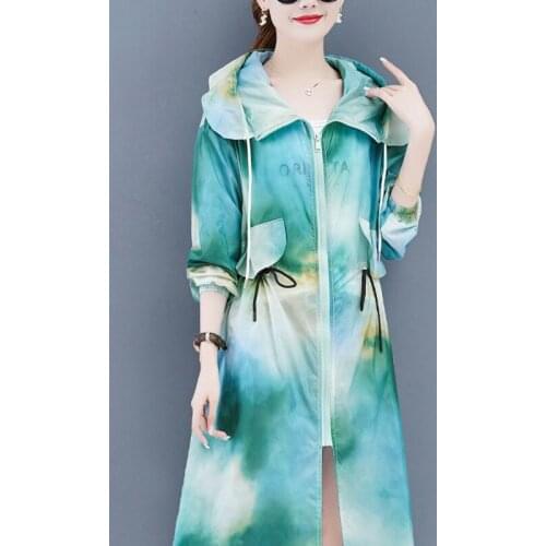 Sun Protection Clothing Women Mid-length Section Summer Thin Breathable Long-sleeved Colorsuper Fairy Windbreaker Jacket Femme