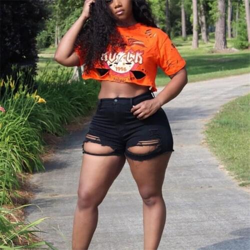 Femme Jean Womens Summer Ripped Denim Shorts Pants Trendy Internet Celebrities Shorts Jeans Plus Size Shorts y2k Jeans Fashion