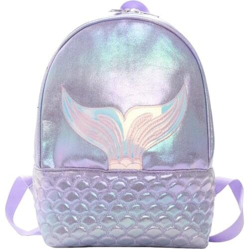 Women backpacks 2020 Fashion Mermaid Pattern Holographic Backpack Travel PU Leather Holographic Backpack School Bags