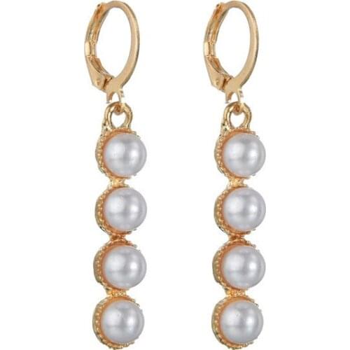 2020 New Elegant Fashion Heart Simulation Pearl Dangle Earring Sweet Women Drop Earrings boho earrings