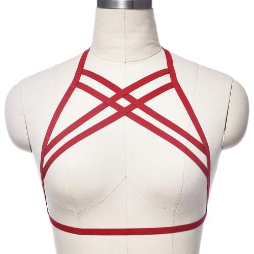Goth Rave Wear Harness Lingerie Women Fetish Underwear Fashion Sexy Body Harness Cage Bra Crop Top Soft Suspender Belt