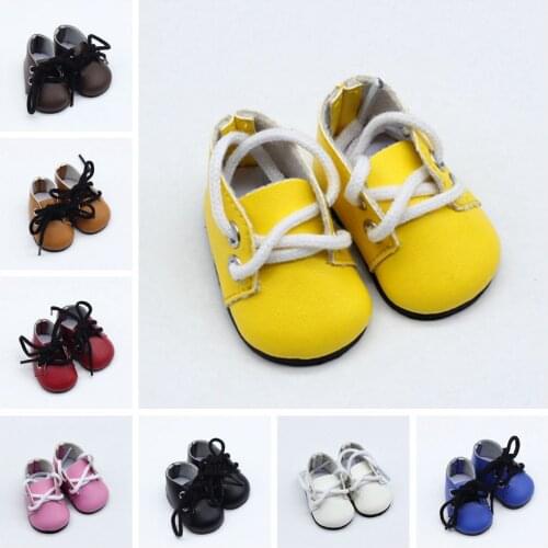 5*2.8CM 8 Colors Fashion Mini Pu Leather Toy Shoes For EXO Dolls Fit For 14.5 Inch Doll as For BJD Ragdoll Accessories