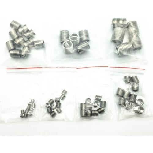 60pcs Silver M3-M12 Thread Repair Insert Kit Set Stainless Steel For Hardware Repair Tools