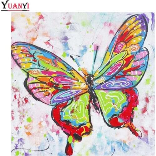 Full Round Diamond mosaic animal Full Square Diamond embroidery Cross stitch butterfly DIY 3D Diamond painting color