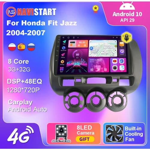 Android 10 For Honda Fit Jazz 2004 2005-2007 Car Radio Multimedia Player Navigation Car Android Auto Carplay 2 din Android 10
