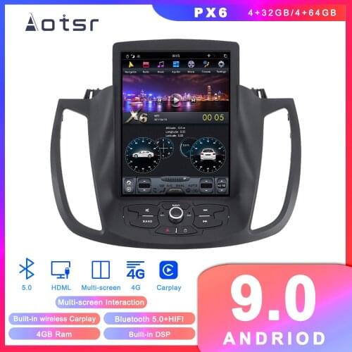 Android 9 Tesla style Car CD Player GPS navigation for Ford Kuga Escape 2013-2018 Auto Radio Stereo Head Unit Multimedia Player