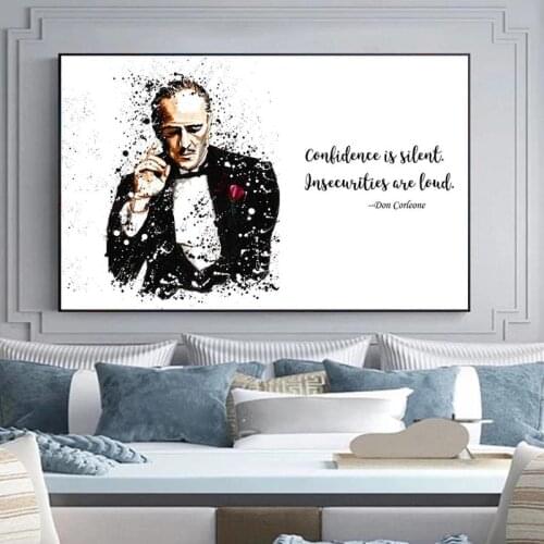 Black And White Watercolour Godfather Movie Posters And Prints Mafia Classic Life Quotes Picture On Wall Art Canvas Painting