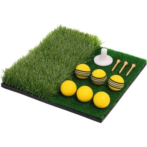 Golf Hitting Mat Golf Practice Turf Grass Mat with Golf Training Ball for Training Indoor Outdoor Backyard Practice