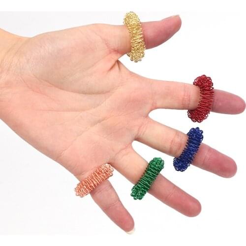 10PCS Spiky Sensory Finger Acupressure Ring Fidget Toy for Kids Adults Silent Stress Relief Massager Helps Adult Toys
