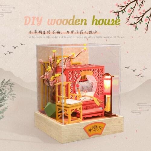 Doll House Furniture Diy Dollhouse Miniature Puzzle Assemble 3d Wooden Miniaturas Dollhouse Educational Toys For Children Gift