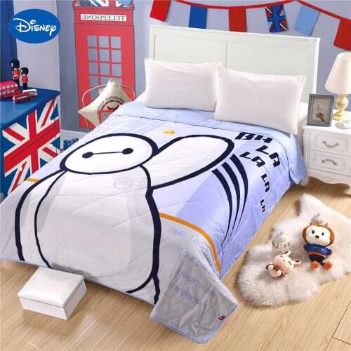 Big Hero BayMax Printing Summer Quilts Comforters Childrens Girls Disney Character Bedding Cotton Fabric Single Twin Queen Size