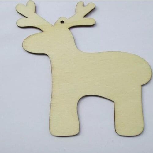Best-selling wooden Christmas deer laser hollowed out small pendant wooden Christmas ornaments