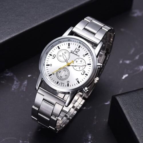 Fashion Geneva Watches Mens Steel Belt Analog Sport Quartz Wristwatches Men Sports Watches Mens Watches Relogio Masculino