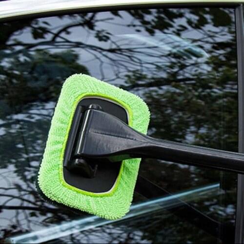 New Auto Window Cleaner Windshield Windscreen Microfiber Car Wash Brush Dust Long Handle Car Cleaning Tool Car Glass Towel HOT