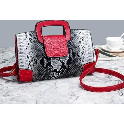 New European and American Style Crocodile Messenger Bag Snake Lady Shoulder Bag High-Grade Large-Capacity Portable Bag