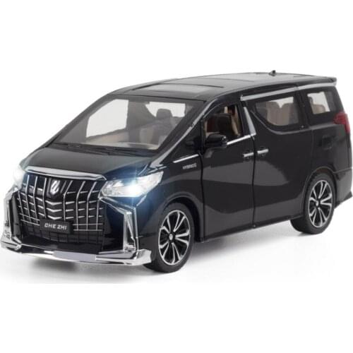 New Arrival 1:24 Toyota Alphard MPV Van Model Alloy Pull Back Car Model 4 Open The Door with Sound Light Kid Toy V258