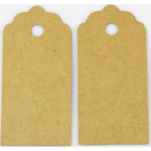 Wholesale 9x4.3cm Paper Mark New Kraft Paper Tags Rectangle Hang Pricing Label Sign Gift Tag Kraft Brown Color 200pcs