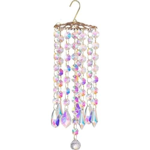 Hanging Crystal Suncatcher Prismatic Wind Chimes Window Curtains Pendant Home Decor Gifts