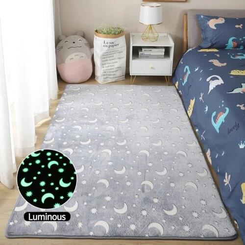 Thick Carpet Luminous Plush Rug Fluffy Bedside Carpets Soft Kids Play Mat for Children Bedroom Decor Floor Mats Sofa Area Rugs