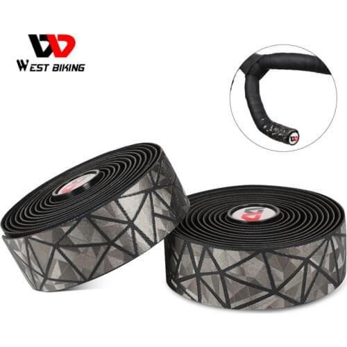 WEST BIKING Soft Road Bicycle Handlebar Tape Professional Anti-slip Bike Handlebar Tape Shock Absorption Cycling Wrap End Plug