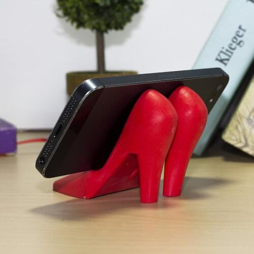 High Heels Mobile Phone Holder Stand Mini Silicone High-heeled Shoes Ladies Woman Red White Black Yellow Gift