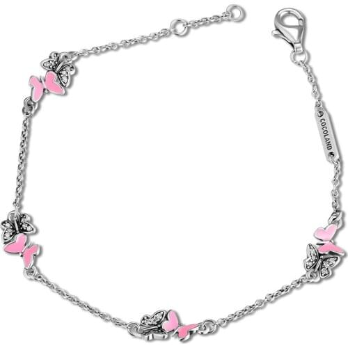 CKK 925 Sterling Silver Fluttering Butterflies, Soft Pink Enamel Fashion Jewelry DIY Making For Women