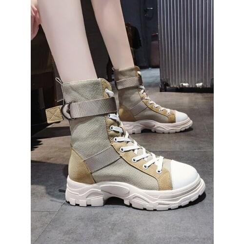 Martin Boots Female British Wind 2019 New Students Wild Thick-bottom Short Handsome Shoes Spring And Autumn Single Boots