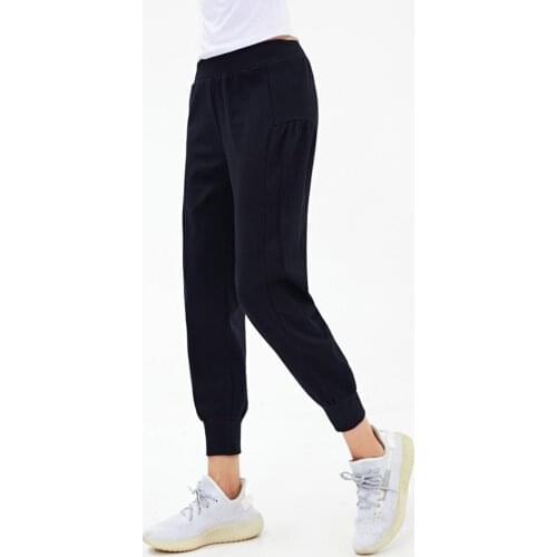 Vansydical Women Cotton Sweatpants Autumn Winter Running Jogger Trousers Training Fitness Outdoor Pants Black