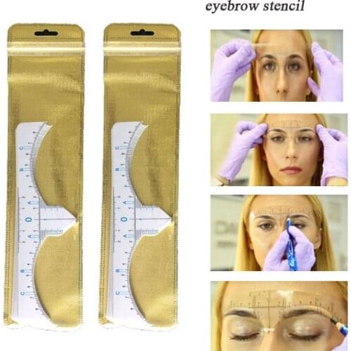 25pcs Permanent Makeup Supply Eyebrow Ruler Sticker Microblading Accessories Disposable Measure Position Tools Eyebrow Stencils