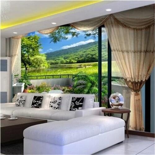 Beibehang 3d frescoes visual start green grass fashion minimalist style bedroom living room home decoration wallpaper modern art