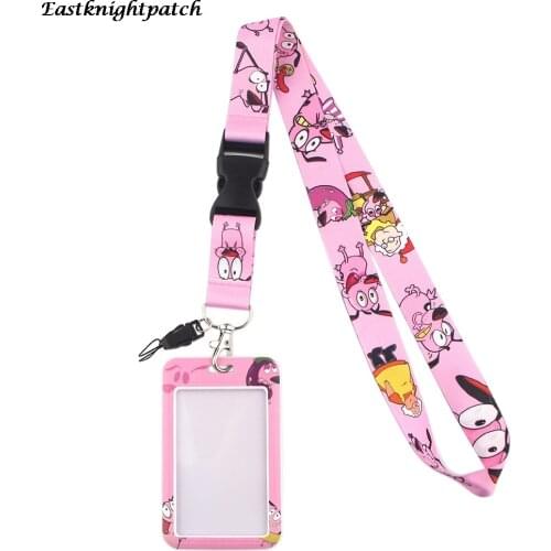 E2696 Cartoon Dog Lanyard Keychain key Badge ID Mobile Phone Rope Cute Gifts Lanyard With Card Holder