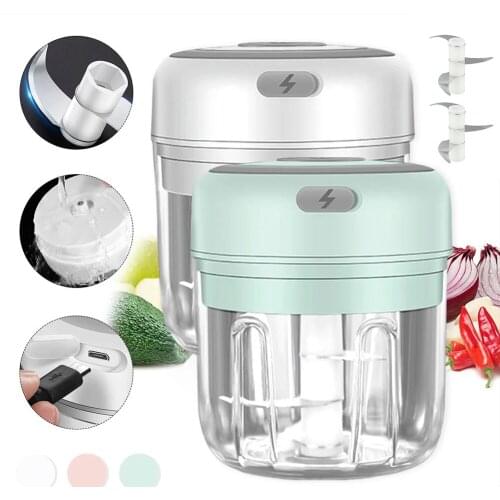 Electric Garlic Masher Garlic Press Vegetable Chili Meat Garlic Chopper Press USB Masher Machine Kitchen Gadgets 100/250ml