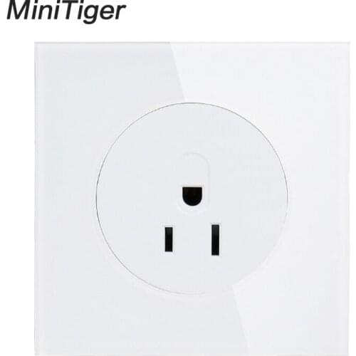 Minitiger 2019 New Arrival Crystal Glass Panel 13A US Standard Wall Power Socket Outlet Grounded With Child Protective Lock