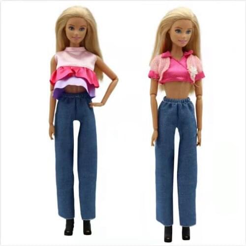 Fashion 11.5" Doll Clothes Pink Crop Outfits For Barbie Accessory Short Shirt Clothing 1/6 BJD Dollhouse Toys Best Gift for Girl