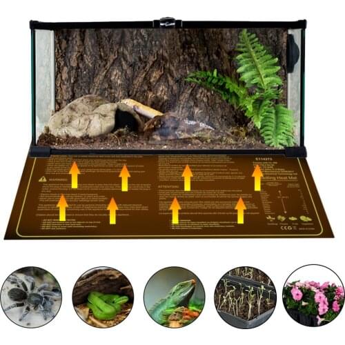 Reptile Heating Mat, Pet Heating Pad Reptile PVC Durable Heat Pad Waterproof Foldable Heating Warm Mat For Small Animals