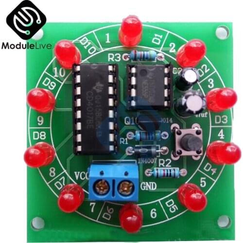 NE555 Wheel Of Fortune CD4017 Kit Electronic DIY Bricolaje Trousse Electronica Production Lucky Rotary Suite Components 3.5-6V