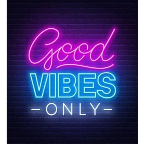 Neon Sign For Good Vibes Only Real Glass Tubes Lamp Beer Bar Sign york rangers neon lights for room anuncio luminoso Flashlights