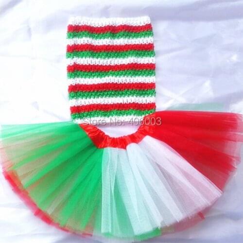2014 New Baby girls green with red with white chiffon fluffy skirt tutu clothing set Baby girl christmas clothes free shipping