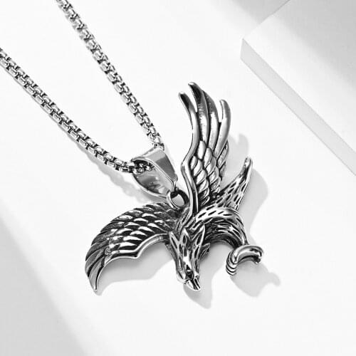 New Design Free Shipping Animal Brid Cool Eager Fashion Gothic Men Necklce Stainless Steel Vintage Link Chain Neck Jewelry 2021