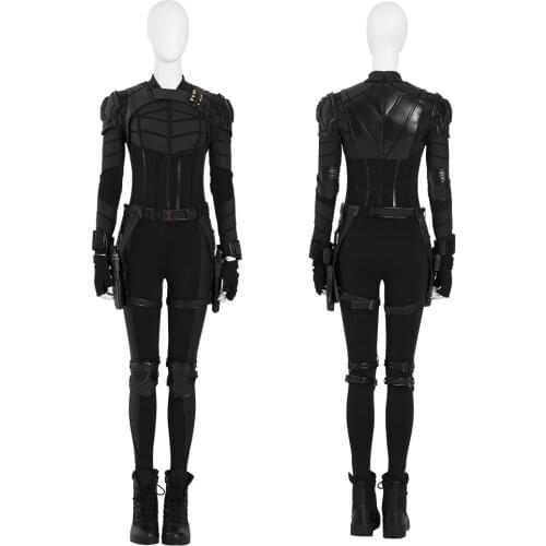New Movie Widow Cosplay Costume Yelena Belova Cool Black Outfit Halloween Masquerade Bodysuit Full Sets With Shoes