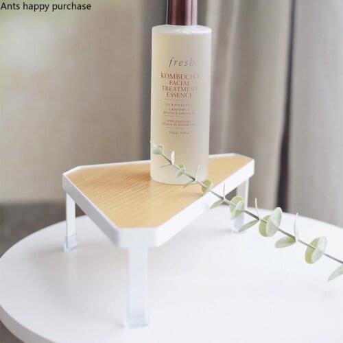 Wrought Iron Bamboo Tray Tall Feet Shelf Storage Rack Desktop Organizer Storage Tray Metal Trays Display Stand Decorative Frame