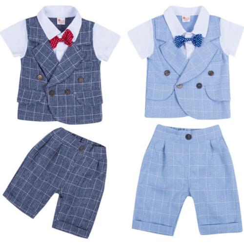 PUDCOCO Toddler Kid Baby Boy Gentleman Clothes Graduation Tops T Shirt Pants Outfits Set Support wholesale